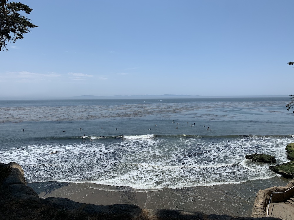 Surfers at Capitola beach, CA